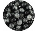 KORALIKI SZKLANE CRACKLE DWUBARWNE CZARNO - BIAŁE 8mm 50szt