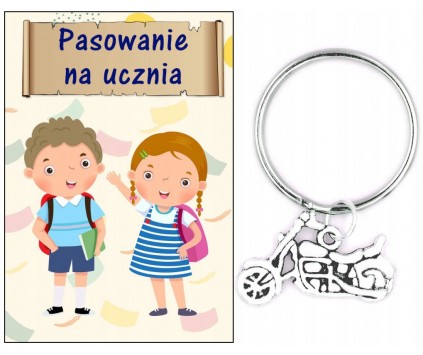 Brelok Breloczek MOTOR MOTOCYKL Prezent Dzień Edukacji Pasowanie Ucznia