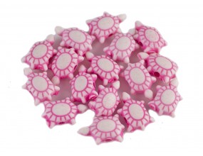 Koraliki żółwie żółwiki akryl 11.5x8mm 20szt róż