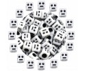 08 Koraliki Akrylowe Emotki Emotikony "Twarz Pokerzysty" Buźki 6mm 50szt