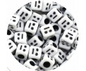 08 Koraliki Akrylowe Emotki Emotikony "Twarz Pokerzysty" Buźki 6mm 50szt
