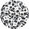 Koraliki Akrylowe Hasztag Hashtag Kostki Modułowe 6x6mm Biało Czarne 50szt