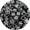 Koraliki Akrylowe Emotki Emotikony Buźki Czarne Kostki 6x6mm 50szt Mix