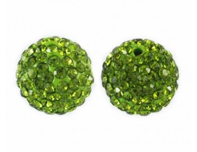 KORALIKI SHAMBALLA kula 10mm k. oliwkowy