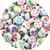 Koraliki Akryl Emotki Okrągłe Płaskie Emotikony Buźki 7mm 50szt Mix Kolor