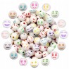 Koraliki Akrylowe EMOTKI Buźki Minki Emotikony Kulki 8mm Mix Kolor 50szt