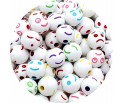 Koraliki Akrylowe EMOTKI Buźki Minki Emotikony Kulki 8mm Mix Kolor 50szt