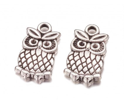 Zawieszka metal SOWA 20x10mm srebrny c. 2szt