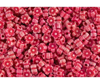 KORALIKI KWIATKI AKRYLOWE 7mm czerwone 30 sztuk