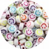 Koraliki Akrylowe Uśmiechy Buźki Okrągłe Płaskie Uśmiechnięte 7mm Mix 50szt
