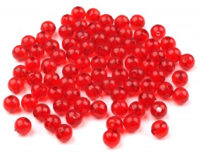 Koraliki kuleczki akrylowe 6mm czerwone 60szt