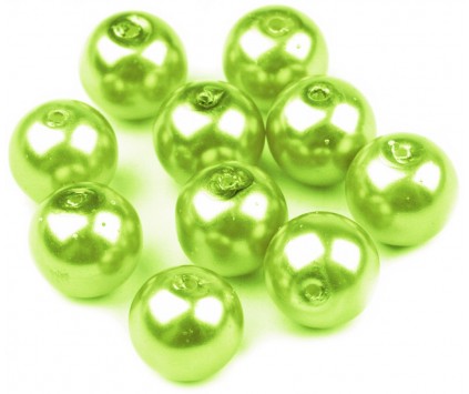 PERŁY SZKLANE perła szklana 8mm zielone o. 14szt