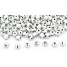 Koraliki LITERKI Litery Kulki Kule Akrylowe 8mm Biało Czarne 100szt Mix