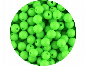 Koraliki Gładkie Klasyczne w Kształcie Kulki 8mm 100szt Akryl Zielone Jasne
