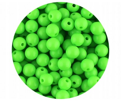 Koraliki Gładkie Klasyczne w Kształcie Kulki 8mm 100szt Akryl Zielone Jasne