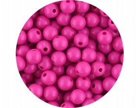 Koraliki Gładkie Klasyczne w Kształcie Kulki 8mm 100szt Akryl Różowe Ciemne