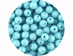 Koraliki Gładkie Klasyczne w Kształcie Kulki 8mm 100szt Akryl Błękitne