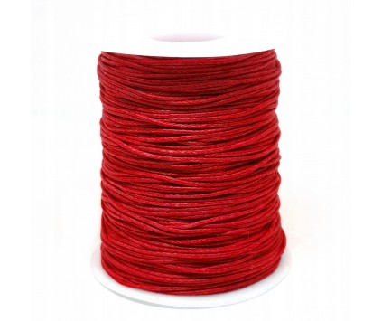 Sznurek Jubilerski Woskowany Czerwony 1mm 10m