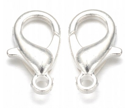 Zapięcie Zapięcia Karabińczyki Srebrne 12mm 20szt