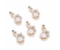 Zawieszka Wisiorek Łabędź z Perłą Perła 24x14mm Jasny Złoty 1szt
