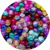 Koraliki Szklane "Spękane" Crackle Kulki Kuleczki 6mm Mix Kolorów 50szt
