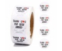 Naklejki Podziękowanie za Zamówienie "THANK YOU FOR YOUR ORDER" 2,5cm 50szt