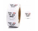 Naklejki Podziękowanie za Zamówienie "THANK YOU FOR YOUR ORDER" 2,5cm 50szt