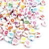 Koraliki LITERY LITERKI Alfabet Serca Serduszka Płaskie 7mm Mix 100szt