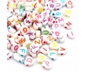 Koraliki LITERY LITERKI Alfabet Serca Serduszka Płaskie 7mm Mix 100szt