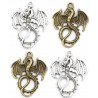 Zawieszka Metalowa Wisiorek Charms Smok Duży Smoki 35x28mm Mix 4szt