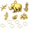 Zawieszki Metalowe Charms do Bransoletek Zakładek Mix 6szt + 6 ogniw