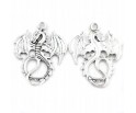Zawieszka Metalowa Wisiorek Charms Smok Duży Smoki 35x28mm Mix 4szt