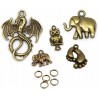 Zawieszki Metalowe Charms do Bransoletek Zakładek Mix 5szt + 5 ogniw