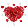 MIX KORALIKÓW 110szt KORALIKI KULKI SERCA CZERWONE MIX SZKLANE CRACKLE