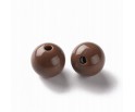 Koraliki Gładkie Klasyczne w Kształcie Kulki 10mm 20szt Akryl Brązowe