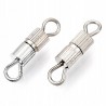 Zapięcie Skręcane Śrubowe do Biżuterii 14mm Mosiądz 7x3mm k. Platynowy 10sz