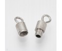 Zapięcie Skręcane Śrubowe do Biżuterii 14mm Mosiądz 7x3mm k. Platynowy 10sz