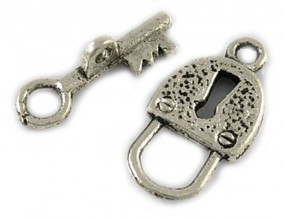 Zapięcie toggle kluczyk kłódka 12x21mm 4 komplety
