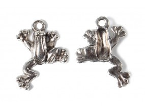 Zawieszka metalowa Żaba żabka 17x22mm charms 4szt