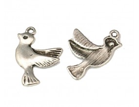 Zawieszka metal Ptaki 22x15mm metalowa CHARMS 4szt