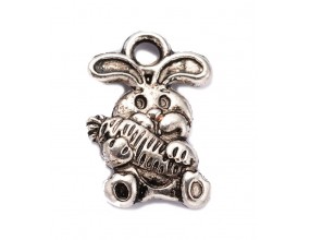 ZAWIESZKA CHARMS KRÓLIK 15mm 4szt metalowa