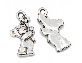 Zawieszka metalowa MIŚ 19x9mm CHARMS 3szt