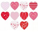 Naklejki Serca Serduszka Scrapbooking Walentynki 8 wzorów 2,5cm Mix 10szt
