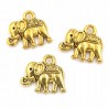 Zawieszka Metalowa Wisiorek Charms Słoń Słonik Słonie 12x14mm Złoty 3szt