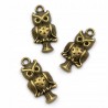 Zawieszka Metalowa Wisiorek Charms Sowa Sówki Sowy 18x9mm Brąz 3szt