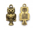 Zawieszka Metalowa Wisiorek Charms Sowa Sówki Sowy 18x9mm Brąz 3szt