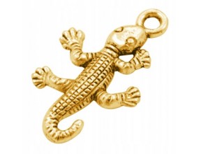 Zawieszka Wisiorek Gekon Jaszczurka Metal Charms 25x15mm Złota 3szt
