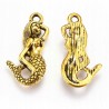 Zawieszka Wisiorek Syrena Syrenka Metal Charms 23x12mm Złota 3szt