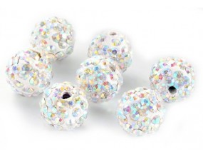 Koraliki SHAMBALLA kula 10mm k. crystal AB 10szt HURT