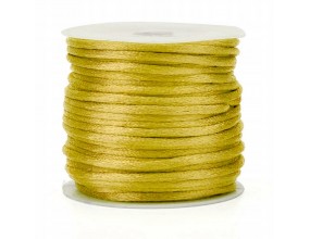 Sznurek Jubilerski Satynowy Nylonowy Błyszczący 1,5mm 15m Szpula Musztardow